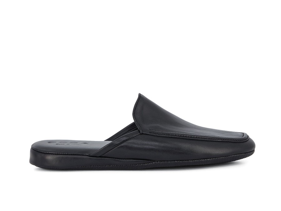 Man GEDA SLIPPERS Slippers | Fiesole Black | Peter Sheppard Footwear