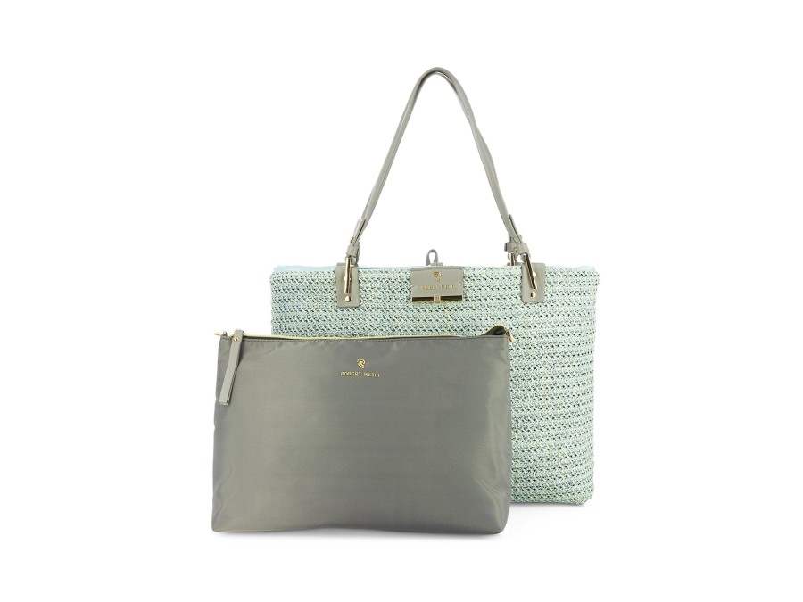 Woman ROBERT PIETRI Handbags & Wallets | 6495 Hb Blue Raffia | Peter Sheppard Footwear