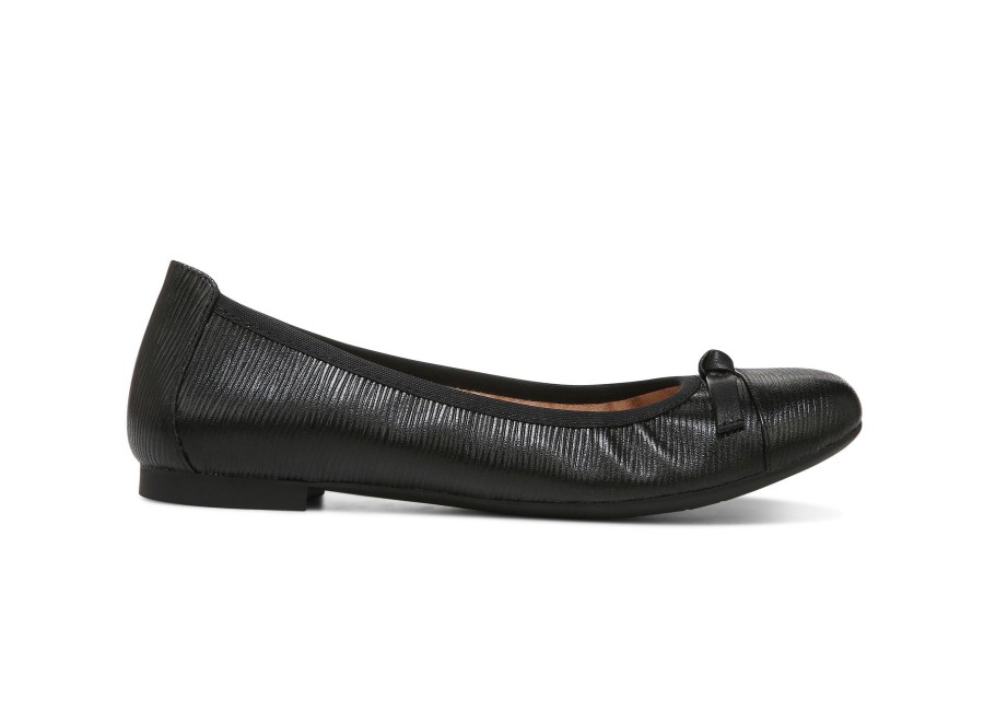 Woman VIONIC Ballerina Flats | Amorie Black Wavy | Peter Sheppard Footwear