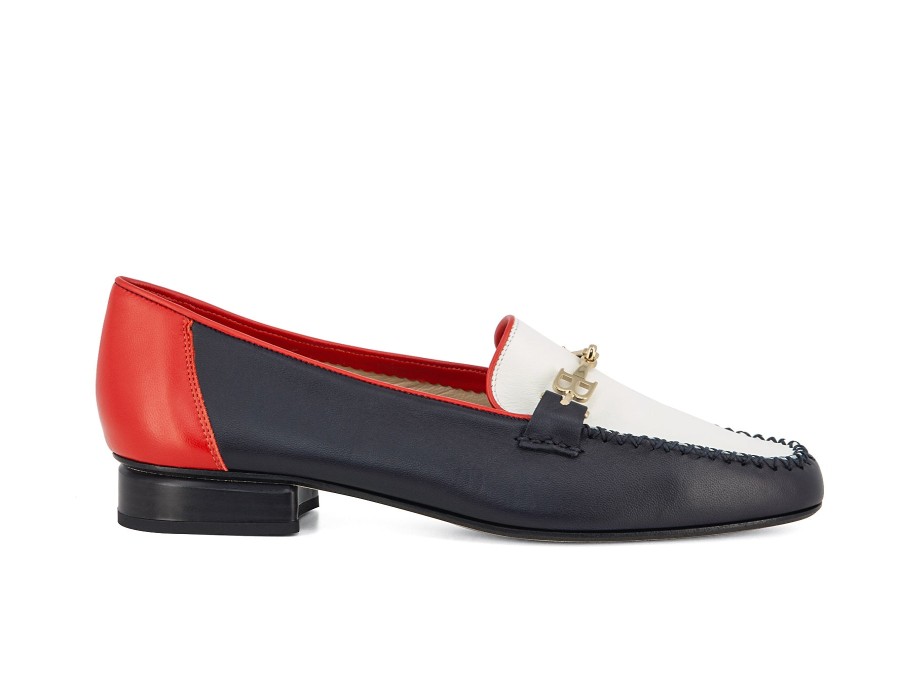 Woman BRUNATE Loafers | Bagnone Navy~Red~White | Peter Sheppard Footwear