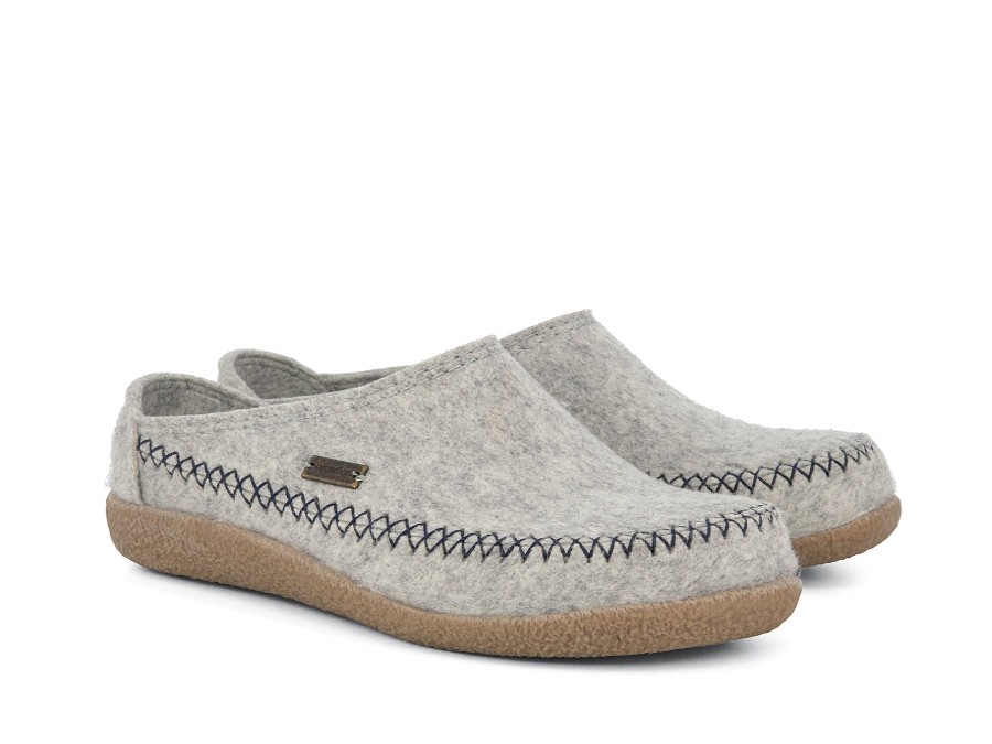 Man HAFLINGER Slippers | Credlin Lt Grey | Peter Sheppard Footwear