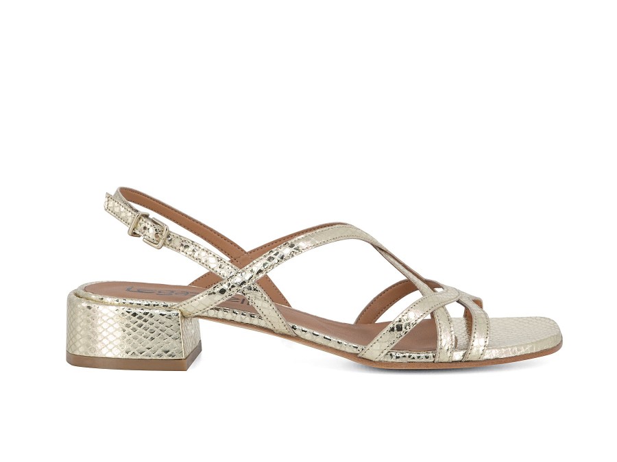 Woman LE GAZZELLE Heels | Lorris Soft Gold | Peter Sheppard Footwear