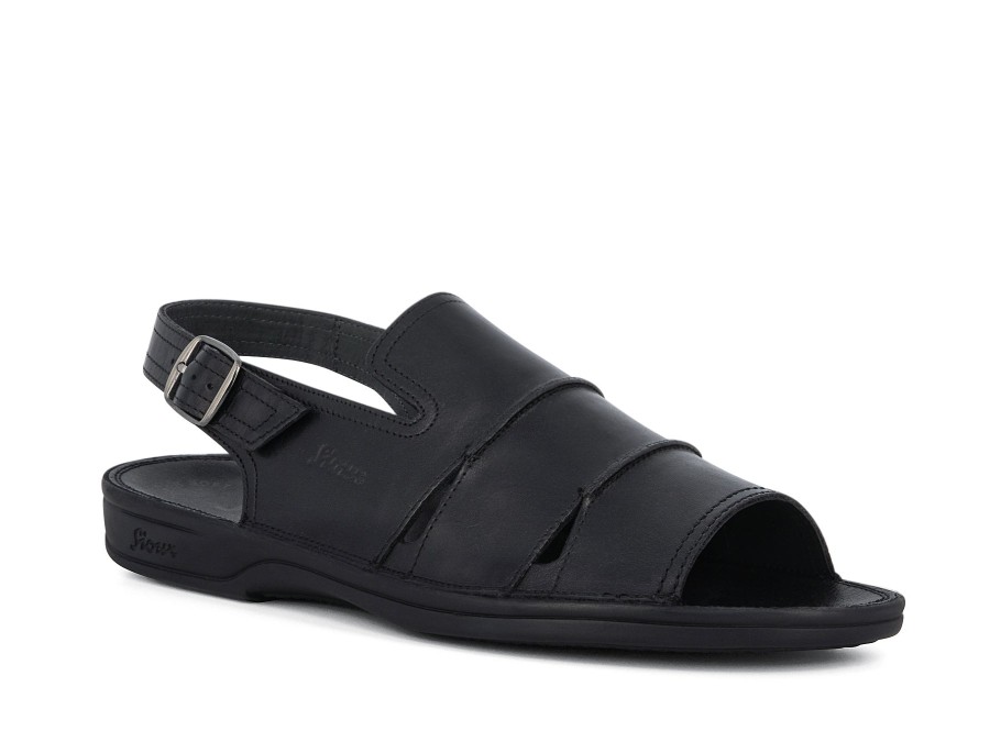 Man SIOUX Sandals | Venezuela Black | Peter Sheppard Footwear