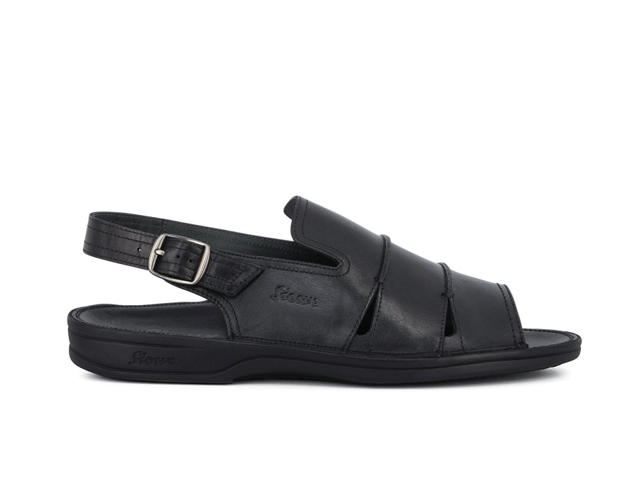 Man SIOUX Sandals | Venezuela Black | Peter Sheppard Footwear