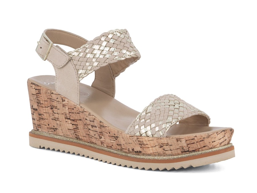 Woman ARA Sandals | 51103 Sand~Platino | Peter Sheppard Footwear