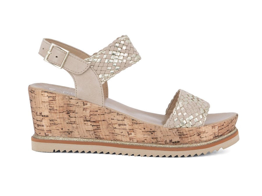 Woman ARA Sandals | 51103 Sand~Platino | Peter Sheppard Footwear