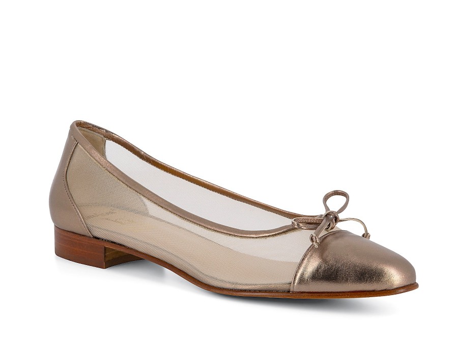 Woman LUCA GROSSI Ballerina Flats | Lesca Rose Gold | Peter Sheppard Footwear