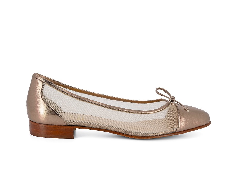 Woman LUCA GROSSI Ballerina Flats | Lesca Rose Gold | Peter Sheppard Footwear