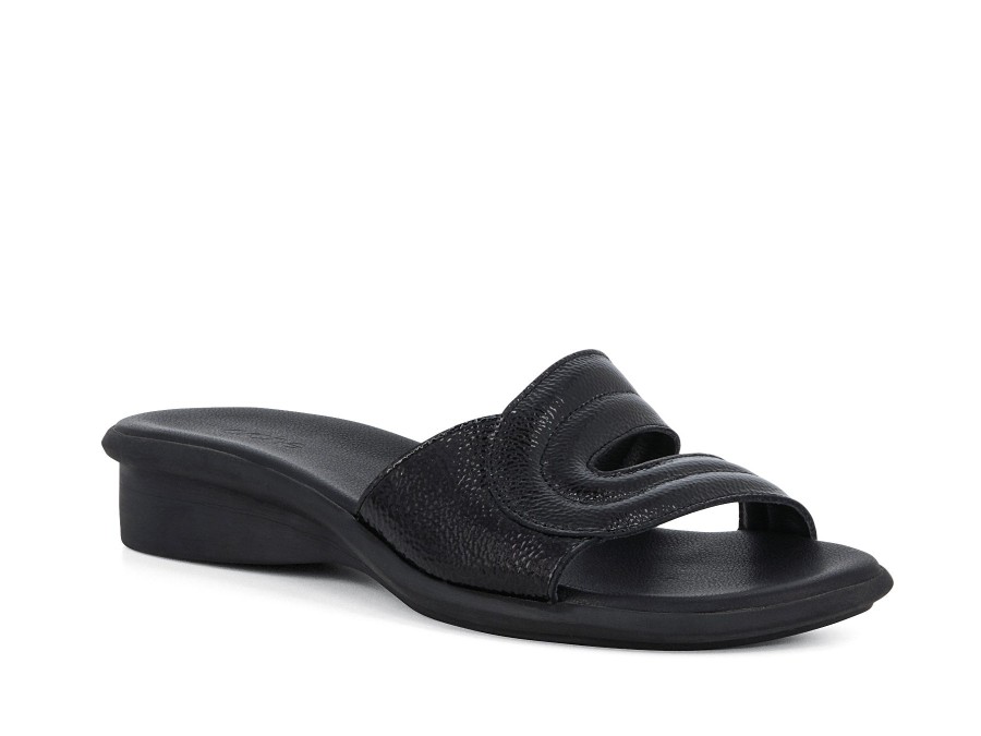 Woman ARCHE Slides | Saoxha Black | Peter Sheppard Footwear