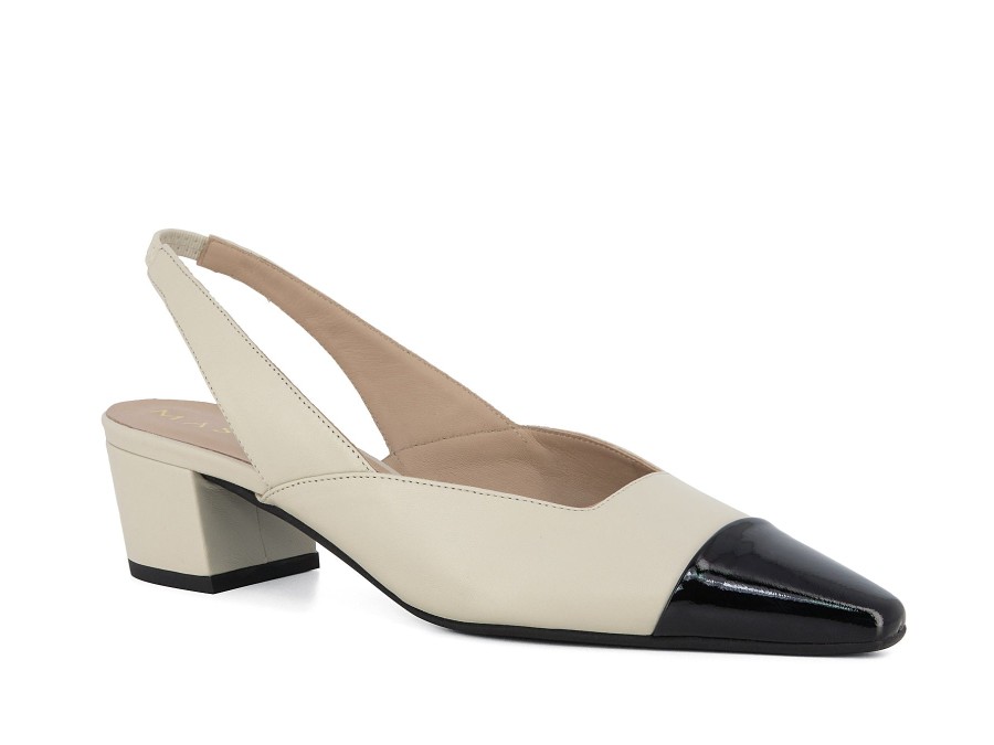 Woman MASCARO Heels | Mascot Black~Ivory | Peter Sheppard Footwear