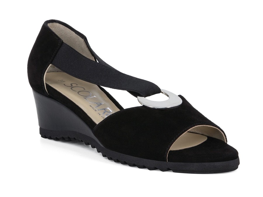 Woman SCOLARO Wedges | Sorro Black | Peter Sheppard Footwear