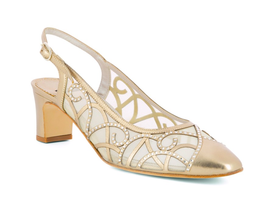 Woman ARGENTA Heels | Apari Old Gold | Peter Sheppard Footwear