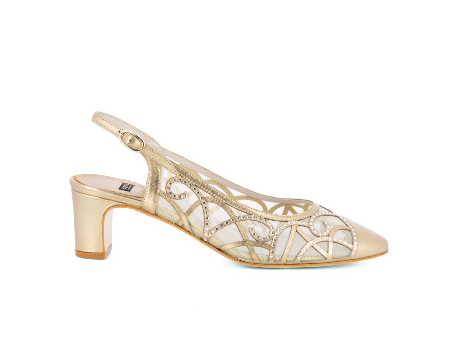 Woman ARGENTA Heels | Apari Old Gold | Peter Sheppard Footwear