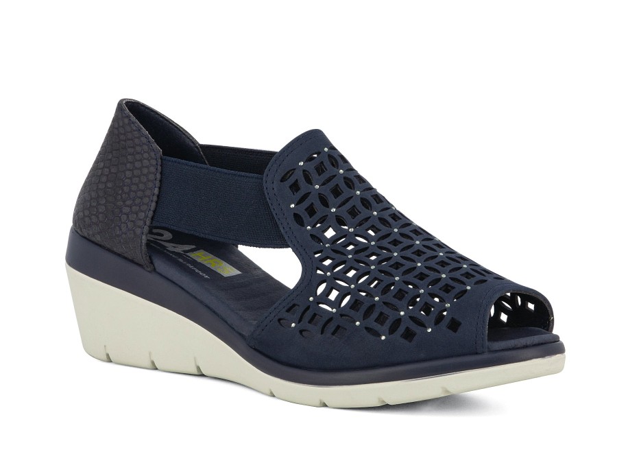 Woman 24HRS Sandals | 25660 Navy | Peter Sheppard Footwear