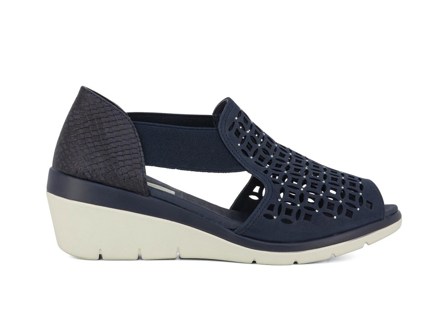 Woman 24HRS Sandals | 25660 Navy | Peter Sheppard Footwear