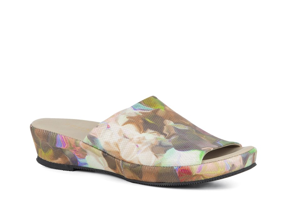 Woman BRUNATE Slides | Bable Taupe Multi | Peter Sheppard Footwear