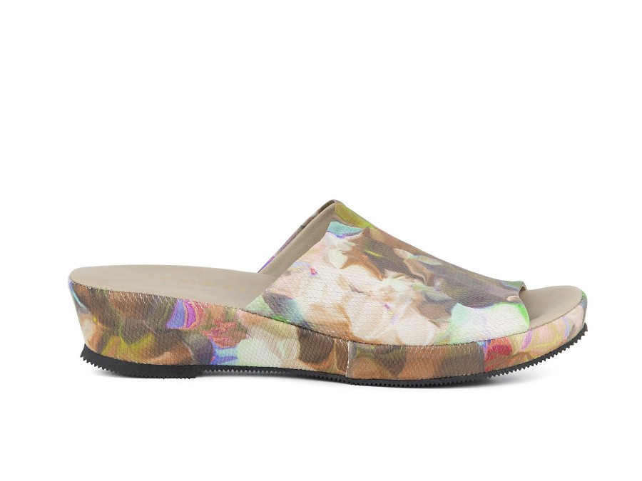 Woman BRUNATE Slides | Bable Taupe Multi | Peter Sheppard Footwear