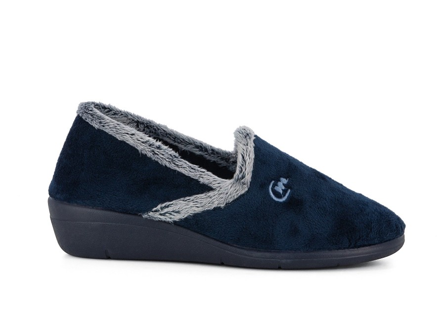 Woman CALZAMUR Slippers | Claria Navy | Peter Sheppard Footwear