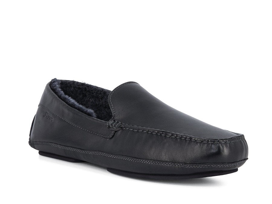 Man SIOUX Slippers | Farmilo Black | Peter Sheppard Footwear