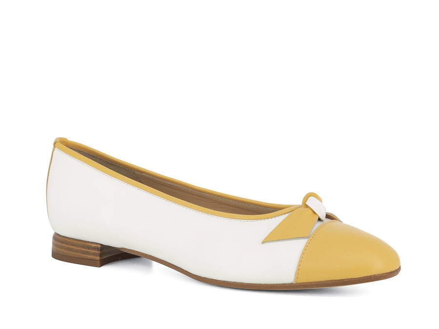 Woman BRUNATE Ballerina Flats | Boule White~Mango | Peter Sheppard Footwear