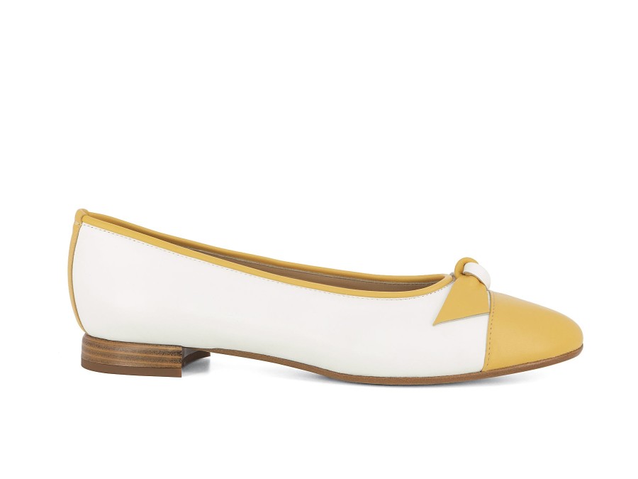 Woman BRUNATE Ballerina Flats | Boule White~Mango | Peter Sheppard Footwear