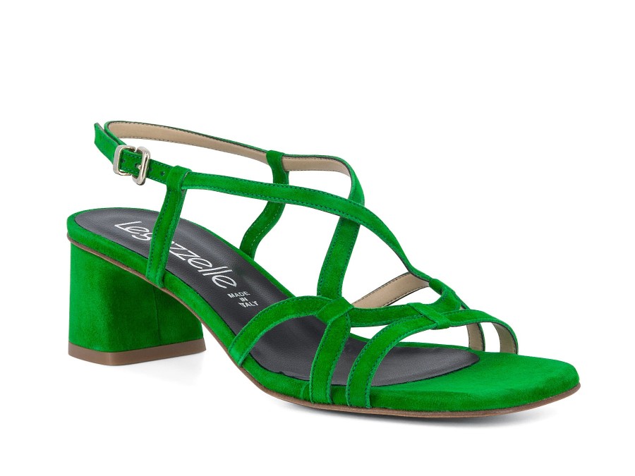 Woman LE GAZZELLE Heels | London 2 Emerald By Le Gazzelle | London 2 Emerald Suede Heels | Peter Sheppard Footwear