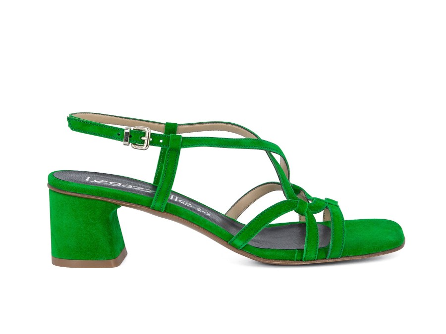 Woman LE GAZZELLE Heels | London 2 Emerald By Le Gazzelle | London 2 Emerald Suede Heels | Peter Sheppard Footwear