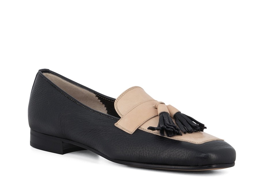 Woman PORTA ROSSA Slip-Ons | Maglie Black~Beige | Peter Sheppard Footwear