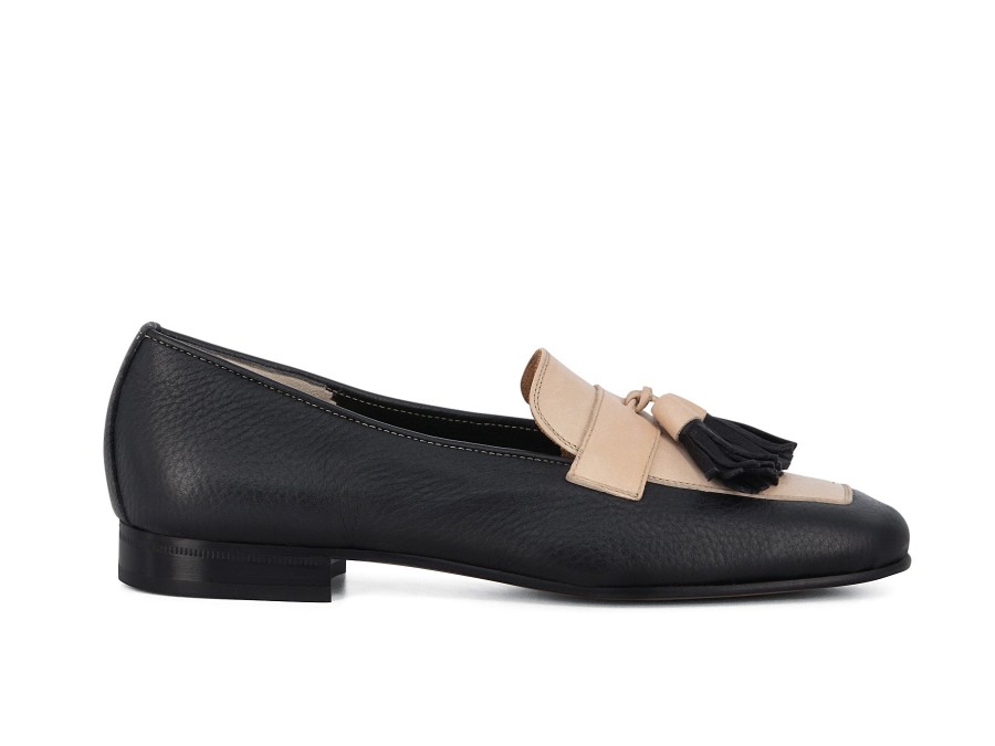 Woman PORTA ROSSA Slip-Ons | Maglie Black~Beige | Peter Sheppard Footwear