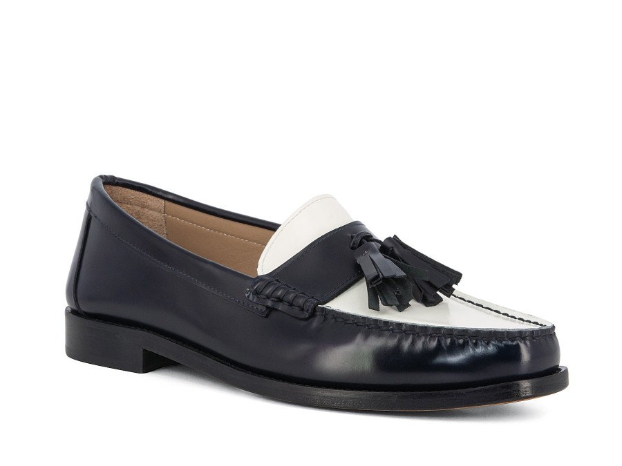 Woman LOGGIA Loafers | Lauirent Navy~White | Peter Sheppard Footwear