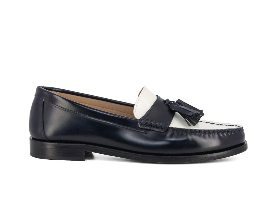 Woman LOGGIA Loafers | Lauirent Navy~White | Peter Sheppard Footwear