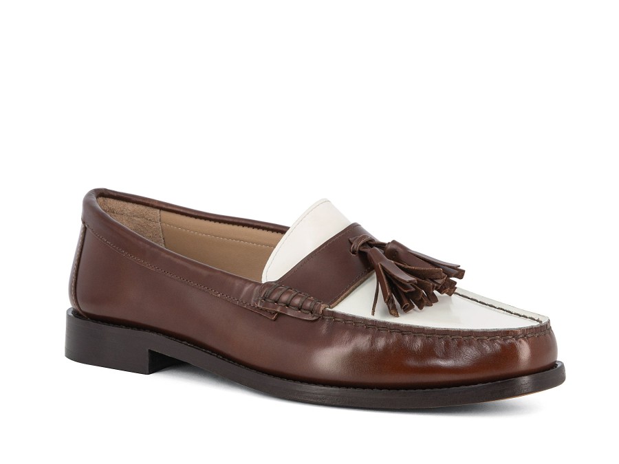 Woman LOGGIA Loafers | Lauirent Brown~White | Peter Sheppard Footwear