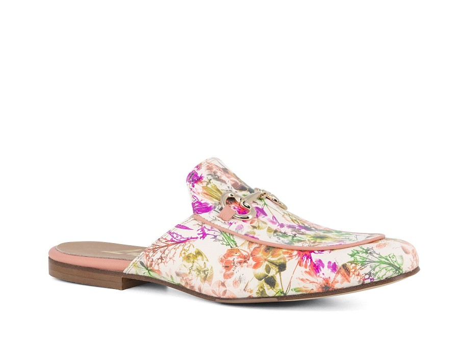 Woman LOGGIA Slides | Lumley Pink Multi | Peter Sheppard Footwear