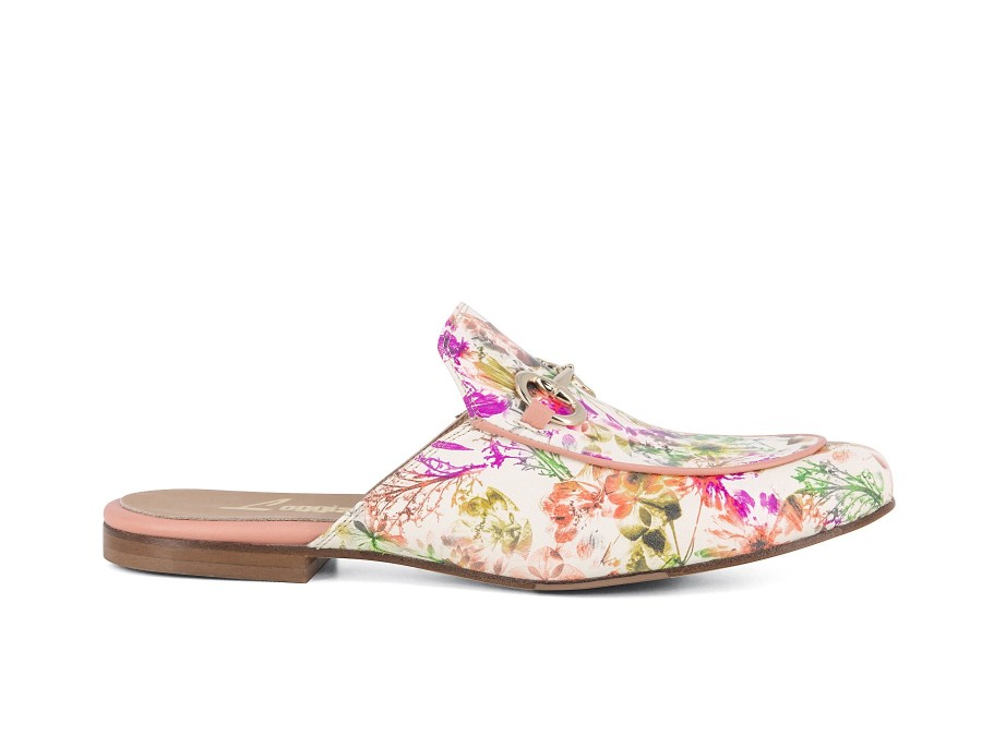 Woman LOGGIA Slides | Lumley Pink Multi | Peter Sheppard Footwear