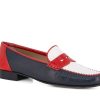 Woman LOGGIA Loafers | Lorenzo Navy~Red~White | Peter Sheppard Footwear