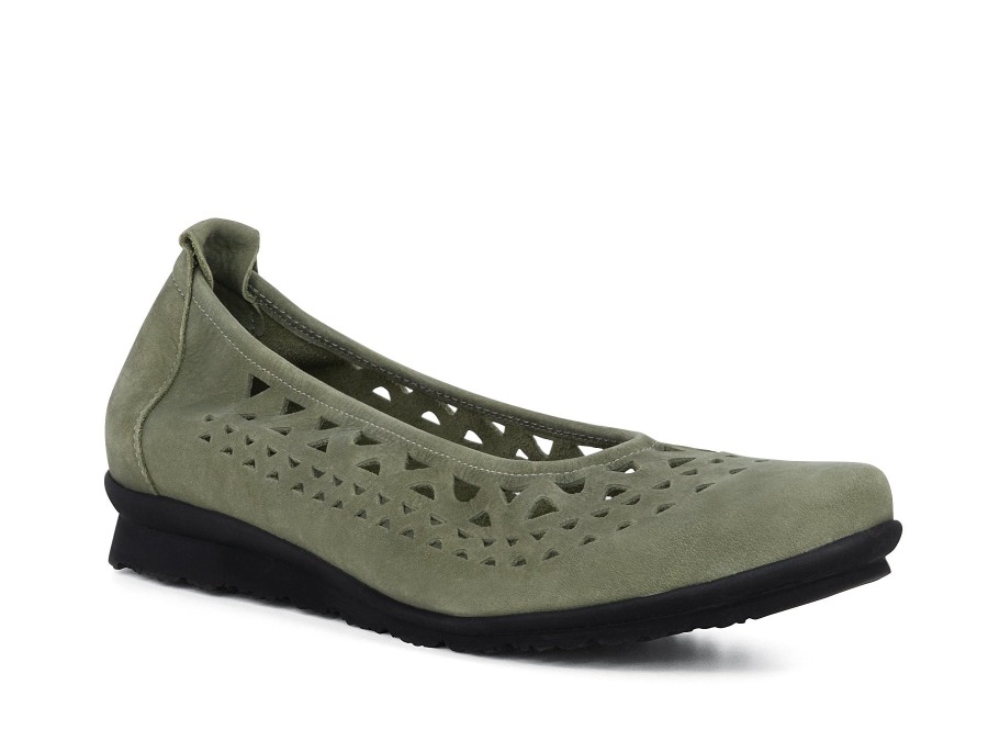 Woman ARCHE Ballerina Flats | Baraya Khaki | Peter Sheppard Footwear