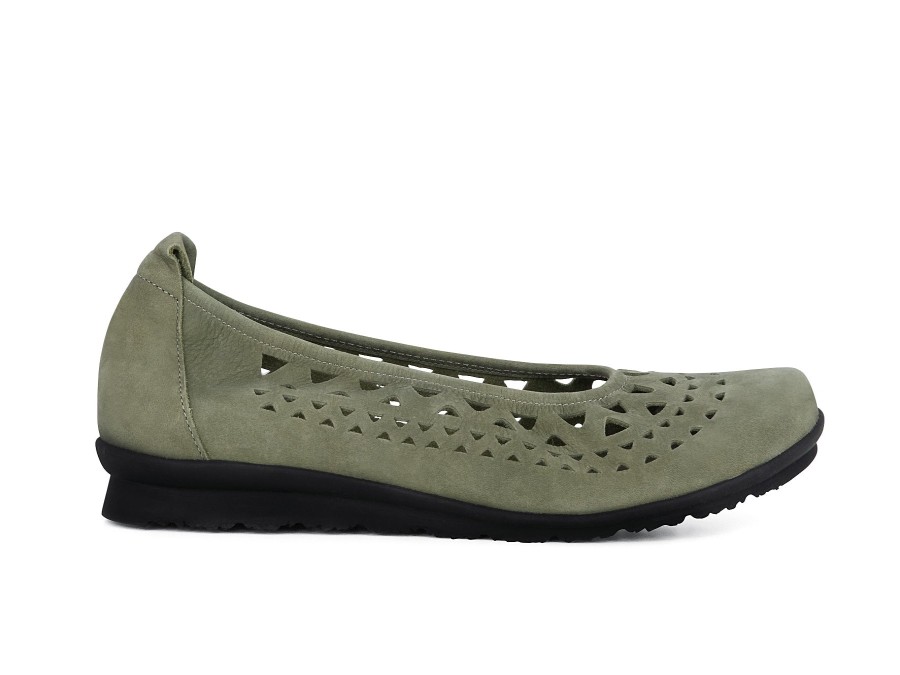 Woman ARCHE Ballerina Flats | Baraya Khaki | Peter Sheppard Footwear