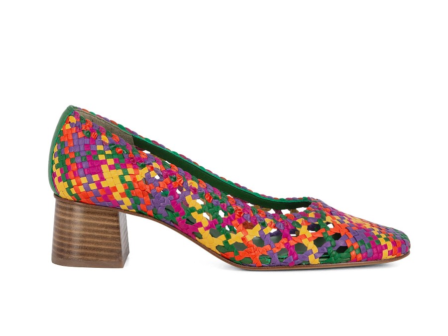 Woman PONS QUINTANA Heels | Joia Green Multi | Peter Sheppard Footwear