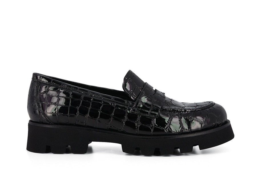 Woman PONS QUINTANA Loafers | Piron Black | Peter Sheppard Footwear