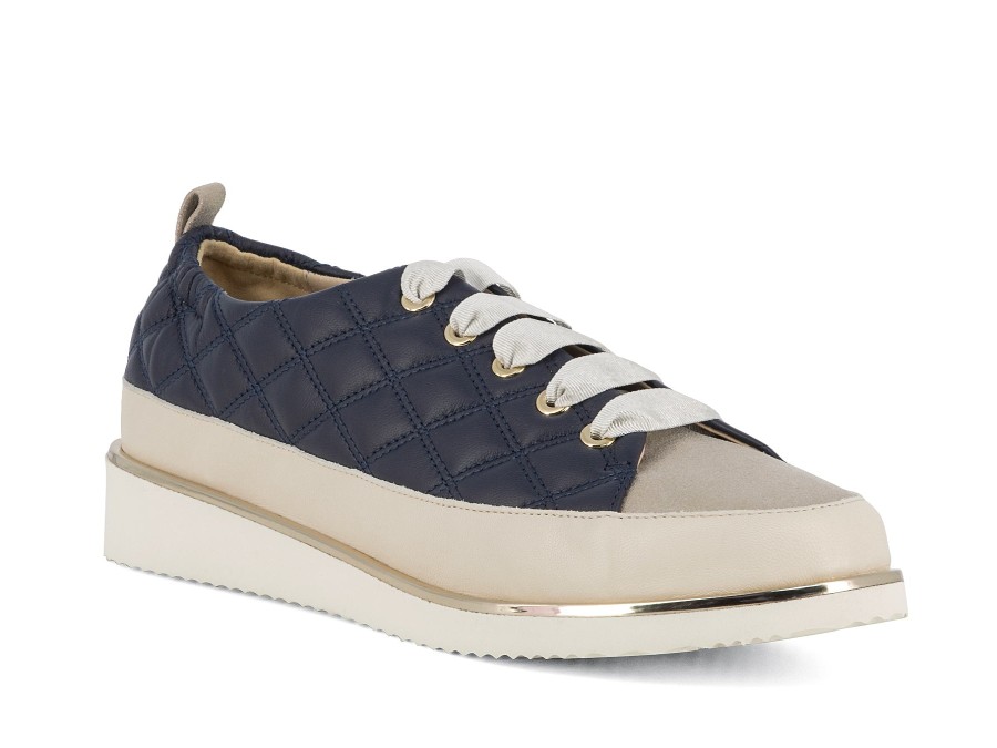 Woman CHARLES COOPER Lace-Ups | Anitas Navy~Beige | Peter Sheppard Footwear