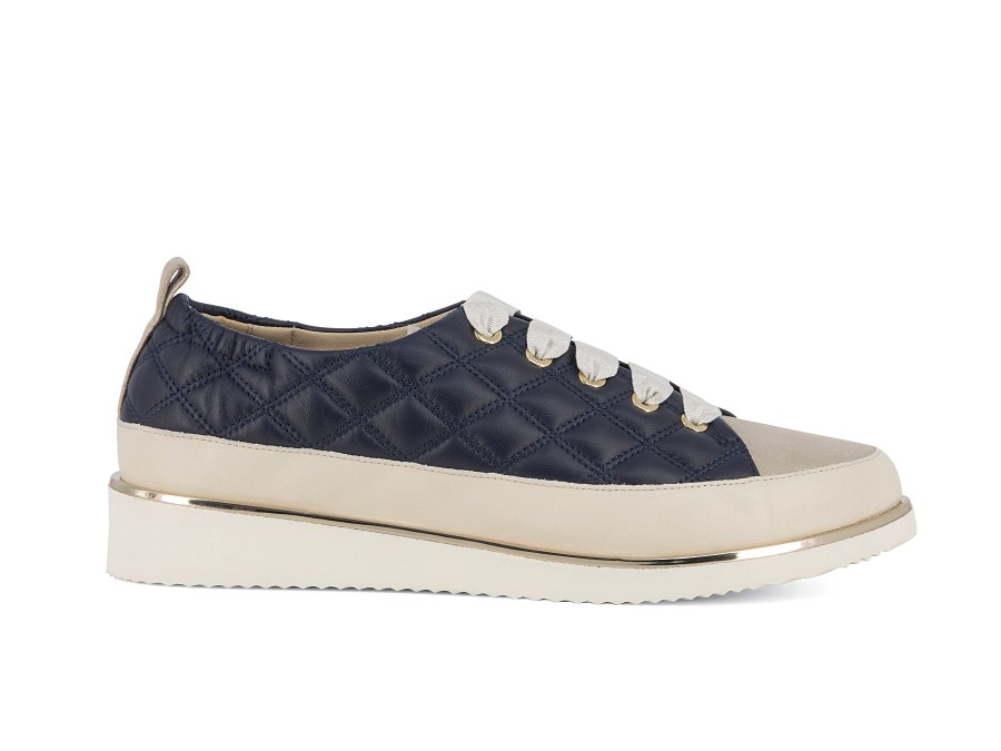 Woman CHARLES COOPER Lace-Ups | Anitas Navy~Beige | Peter Sheppard Footwear