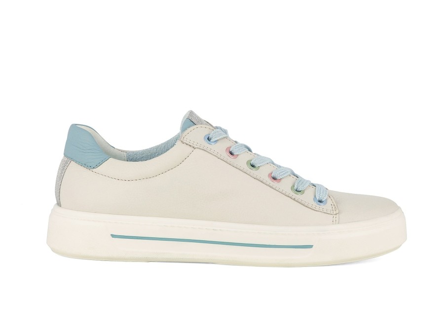 Woman ARA Sneakers | 27402 Cream~Aqua | Peter Sheppard Footwear