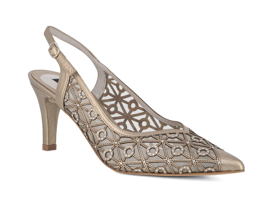 Woman ARGENTA Heels | Ankas Old Gold | Peter Sheppard Footwear