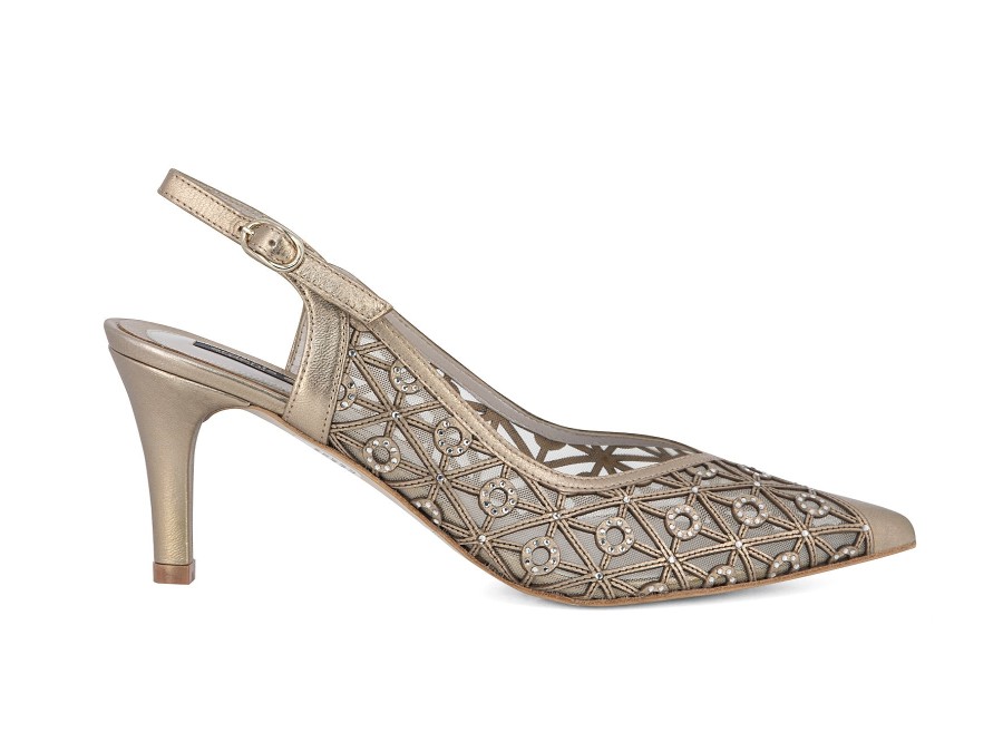 Woman ARGENTA Heels | Ankas Old Gold | Peter Sheppard Footwear