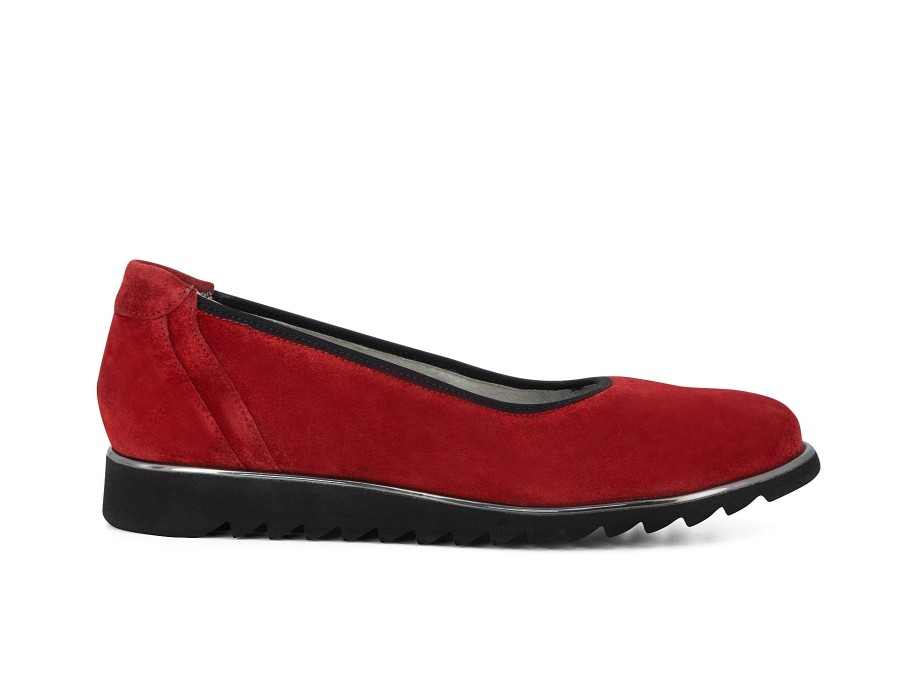 Woman WALDLAUFER Ballerina Flats | Wylee Red | Peter Sheppard Footwear