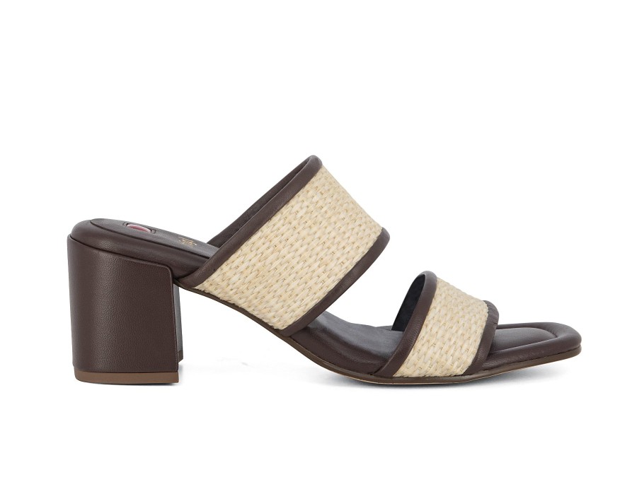 Woman HOGL Slides | Howell Beige~Dk Brown | Peter Sheppard Footwear